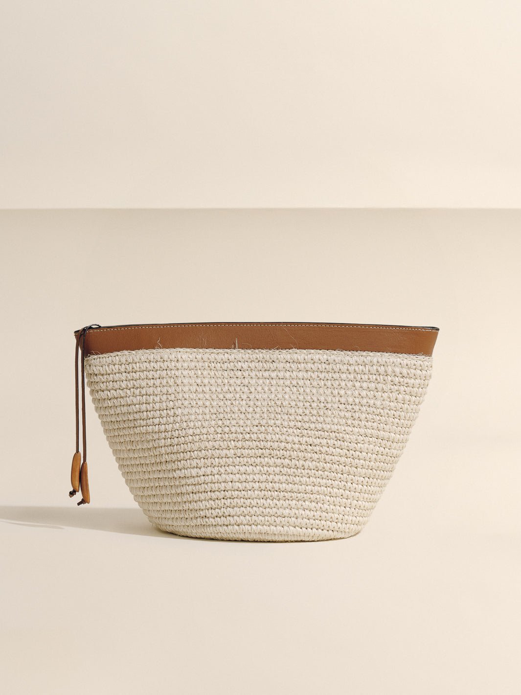 Large Zip Clutch - Woven Straw & Leather | Hunting Season