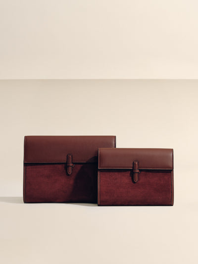 The Large Soft Clutch in Suede