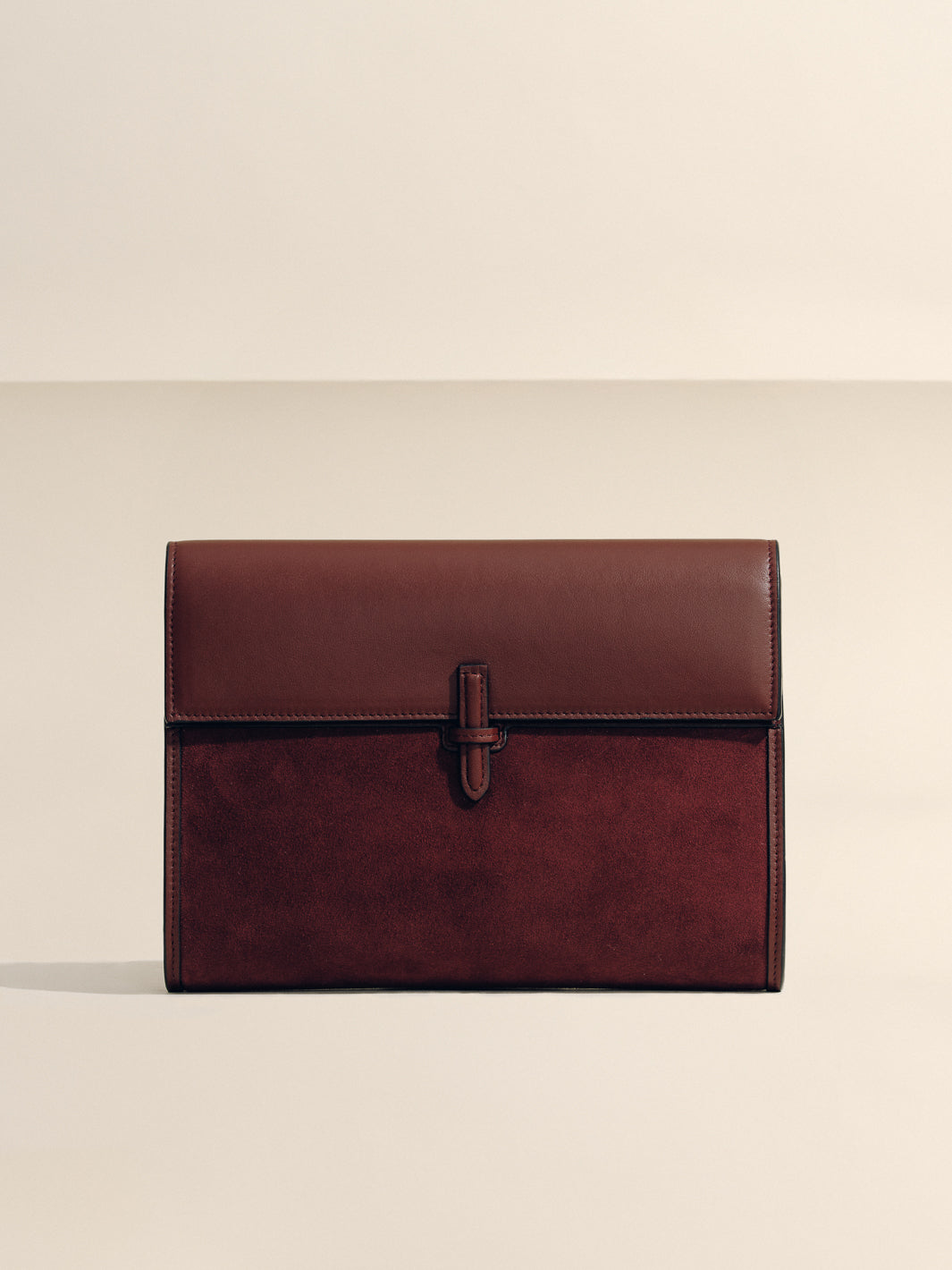 The Large Soft Clutch in Suede