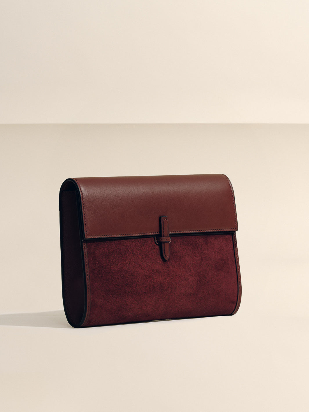 The Large Soft Clutch in Suede