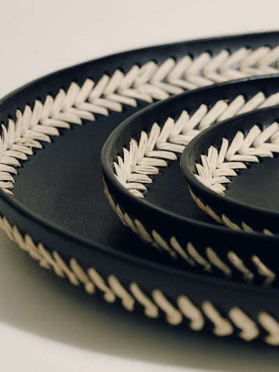 The Tray Set in Iraca Lace Trim