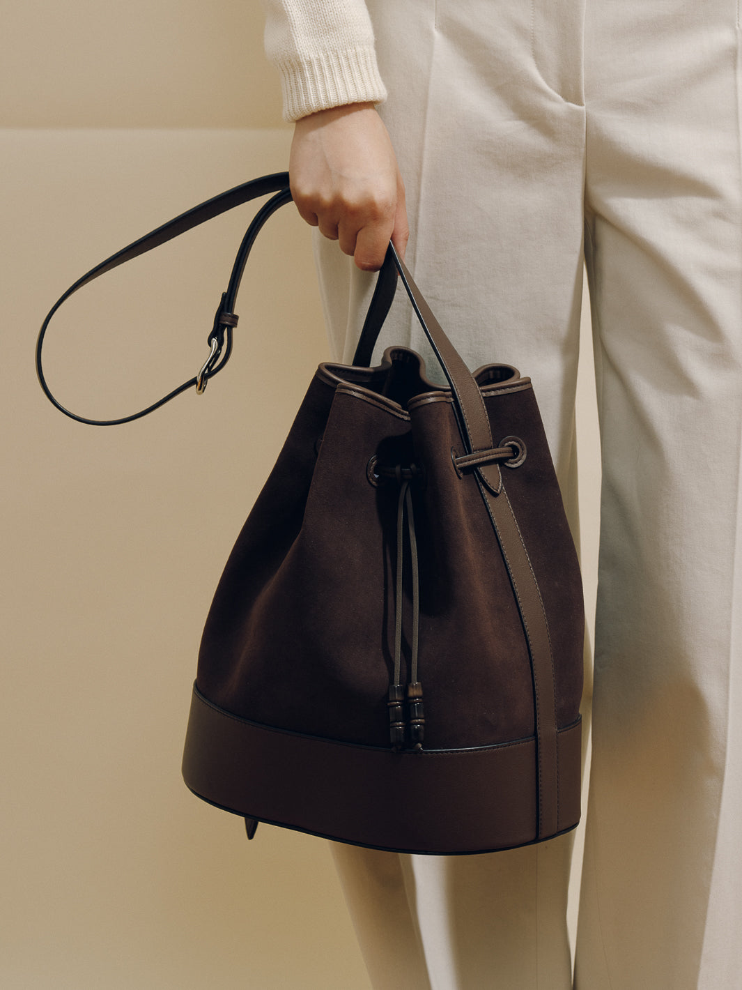 The Extra Large Drawstring in Dark Brown Suede – Hunting Season