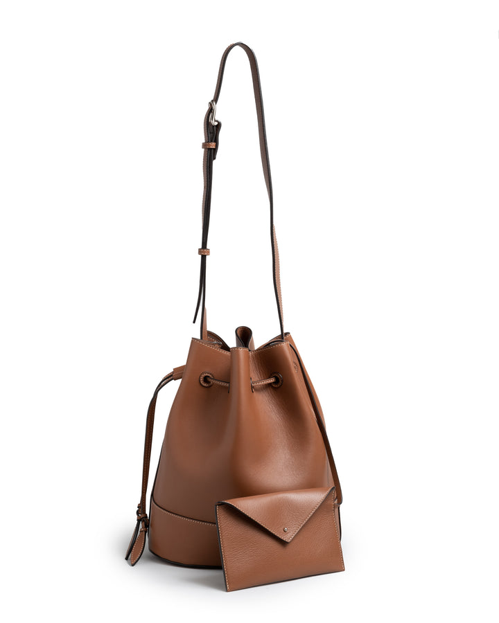 Drawstring Handbag, Longhorn Hide outlet Leather Pull Handbag, Bucket Bag, Feed Bag