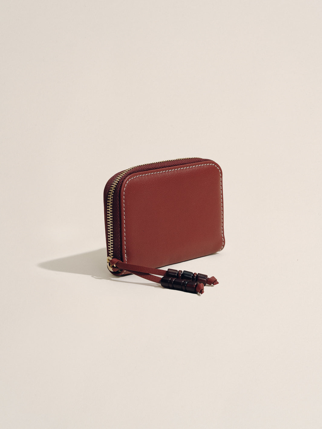The Small Zip Wallet in Deep Red