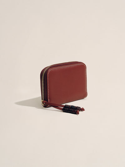 The Small Zip Wallet in Deep Red