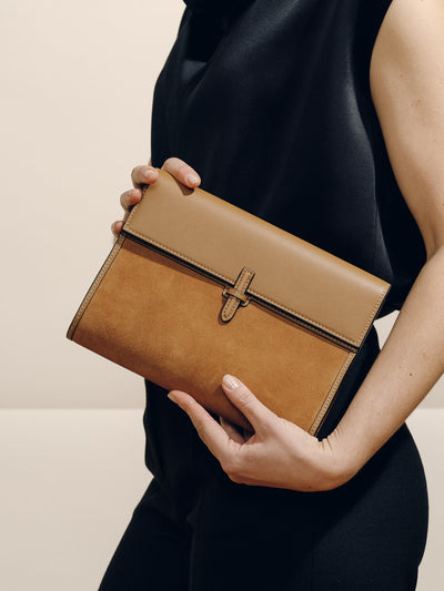 The Large Soft Clutch in Suede Pre Order