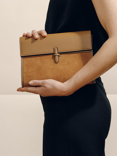The Large Soft Clutch in Suede Pre Order