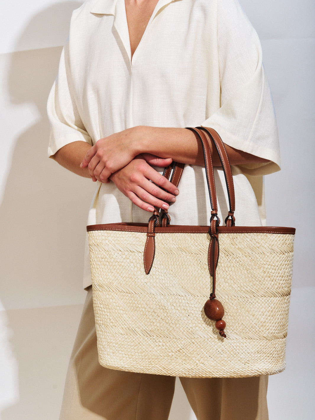 【Hunting Season】Tote In Natural Fiber The Large Tote Basket in Straw Natural Fiber Raffia