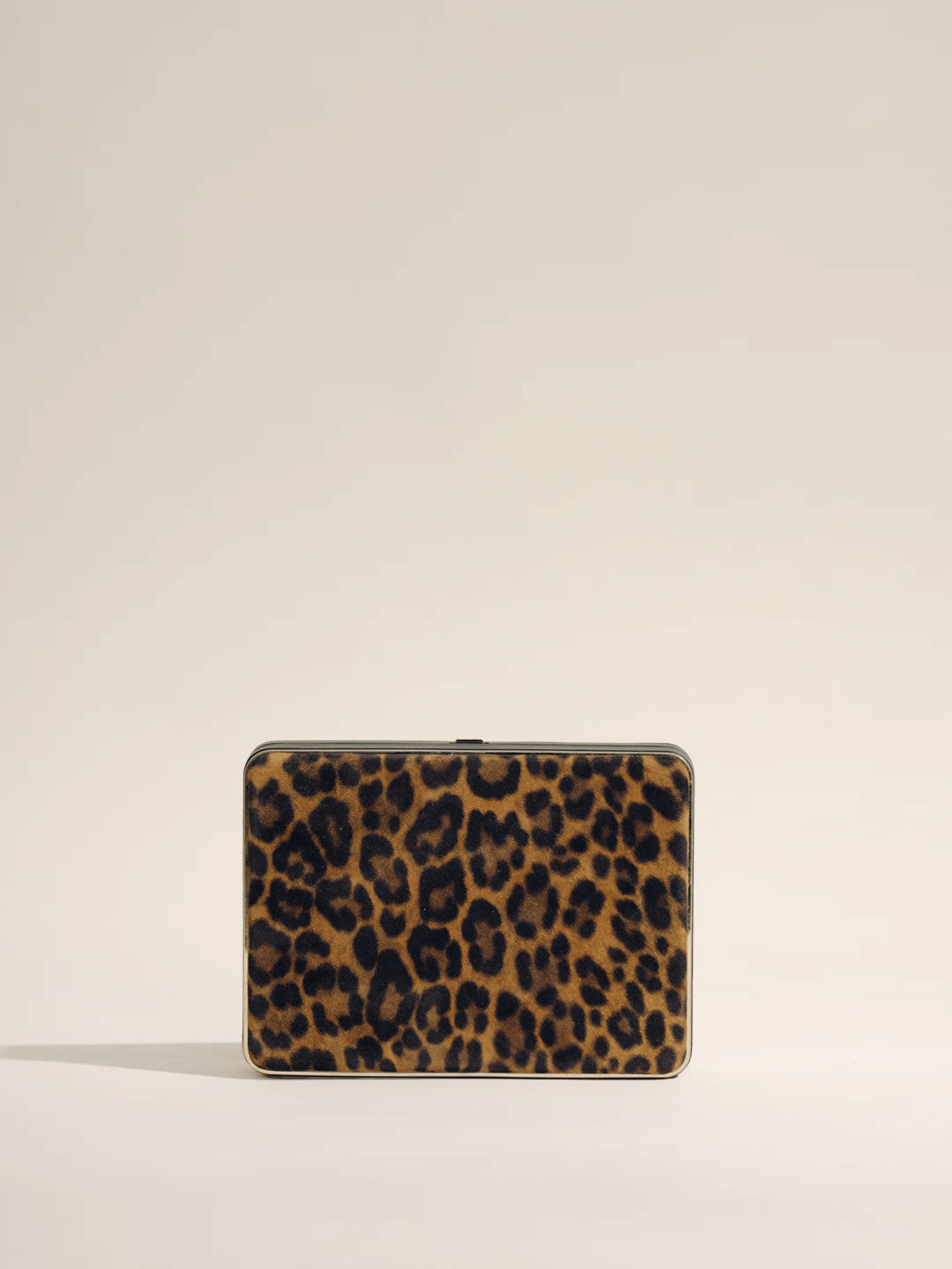 The Square Compact in Suede Leopard