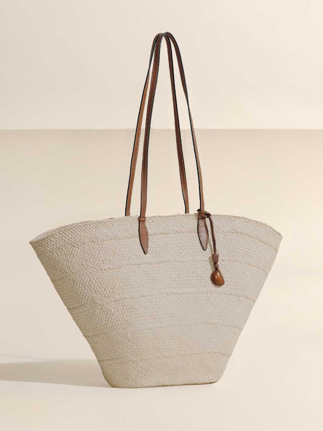 Large Trapeze Basket - Leather & Woven Straw | Hunting Season