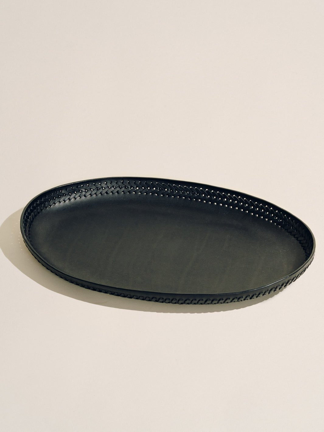 The Oversized Oval Tray - Braided Molded Leather | Hunting Season