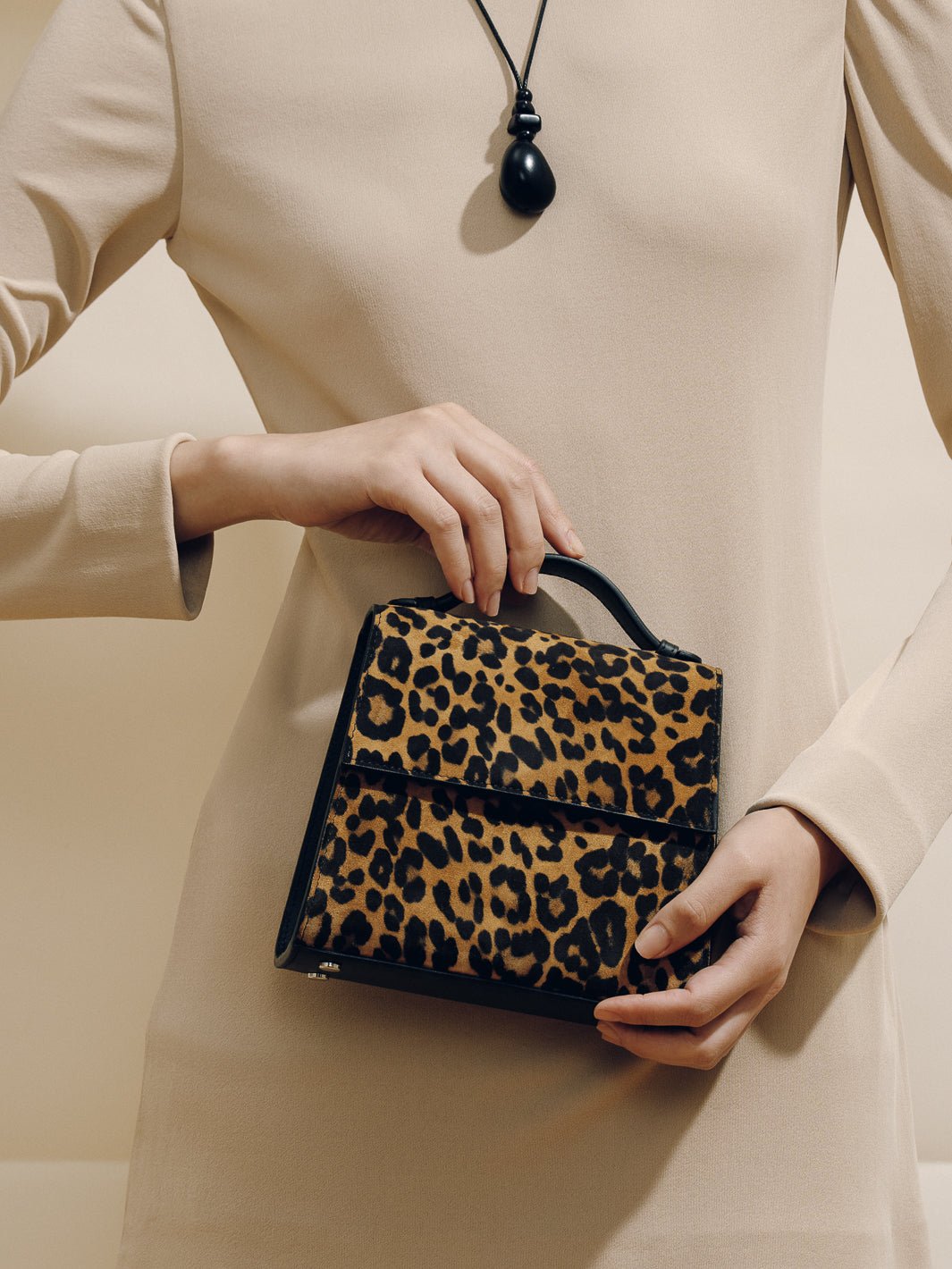 The Small Top Handle - Leopard Suede & Nappa Leather | Hunting Season