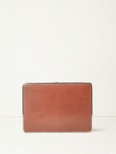 Hunting Season The Square Compact Case in Lizard#color_cognac